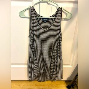 ModCloth gray and black striped tunic tank XXS